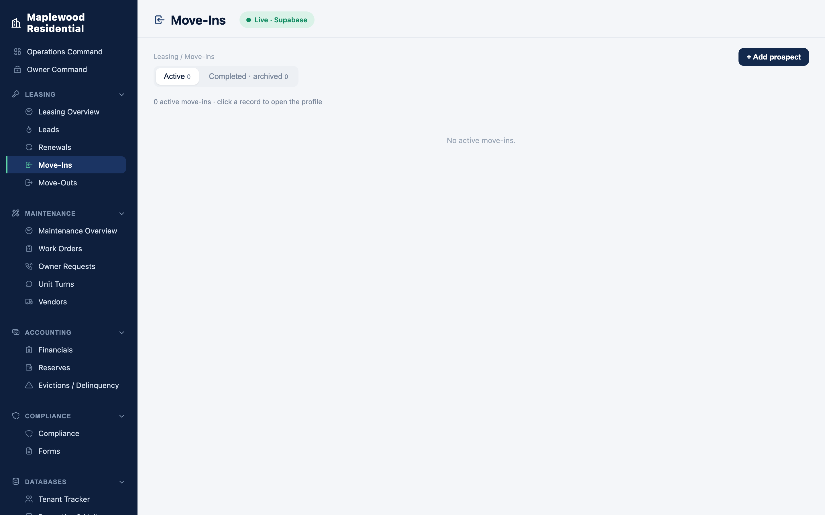 An SOP made live: the Hub's move-in onboarding pipeline runs the steps for you.